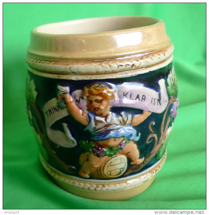 Vintage Germany German Pottery BEER MUG - Fabrikmarkt Foreign " Trink Klar Ist " - Other & Unclassified