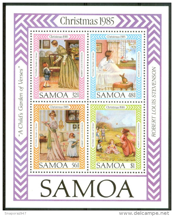 1985 Samoa Natale Christmas Noel Block MNH** -ZZ22 - Natale