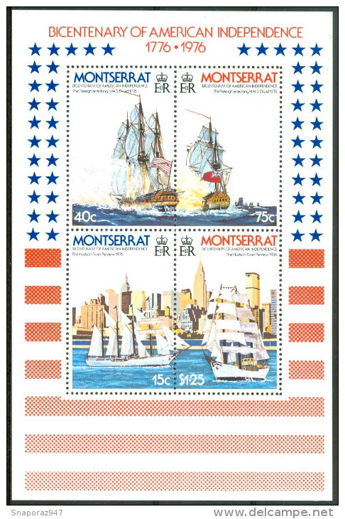 1976 Montserrat AMERICAN REVOLUTION BICENTENNIAL Block MNH ** -ZZ26 - Montserrat