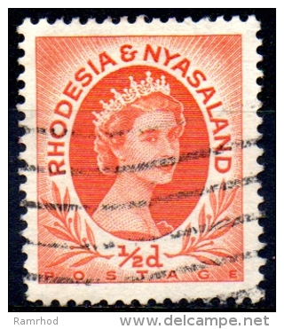 RHODESIA & NYASALAND 1954 Elizabeth - 1/2d. - Orange-red  FU - Rhodesia & Nyasaland (1954-1963)