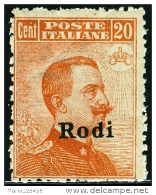 RODI, COLONIE ITALIANE, ITALIAN COLONIES, EGEO, 1916, FRANCOBOLLO NUOVO (MNH**), Scott 5 - Ägäis (Rodi)