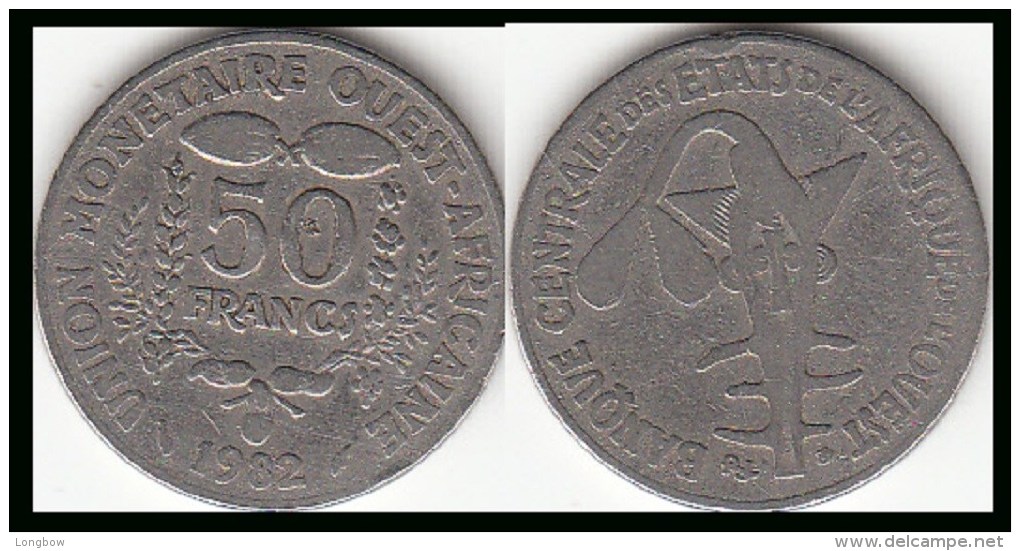 REP.CENTRO AFRICANA 50 CAF Francs  1982 FAO KM#6 - Used - República Centroafricana