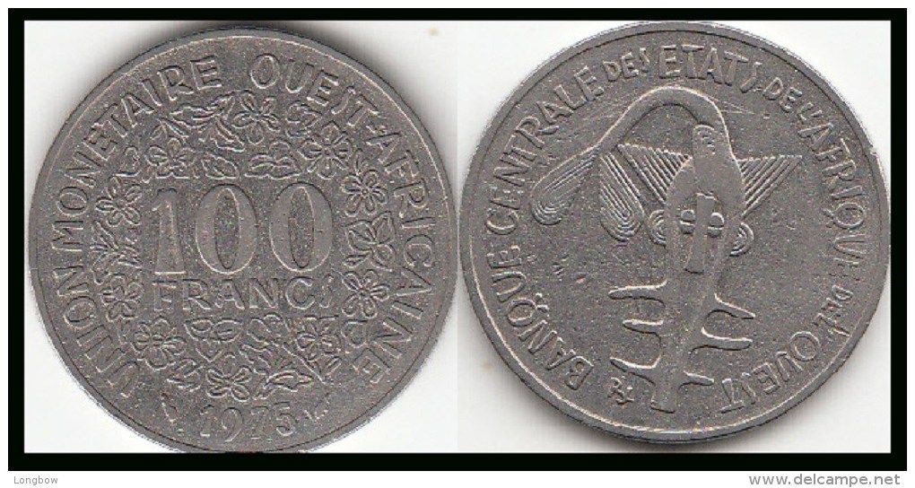 REP.CENTRO AFRICANA 100 CAF Francs 1975 KM#4 - Used - Zentralafrik. Republik