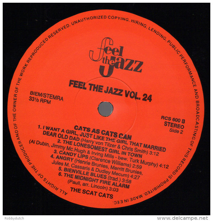 * LP *  THE SCAT CATS - CATS AS CATS CAN (Feel The Jazz Volume 24)(Holland 1988 EX-!!!) - Jazz