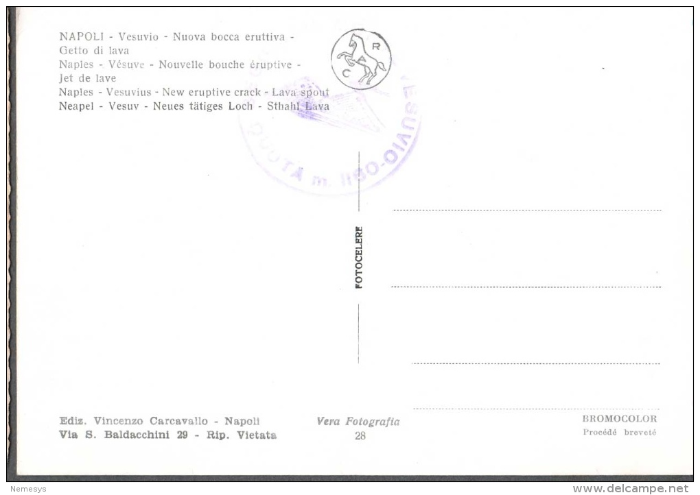 NAPOLI VESUVIO VULCANO BOCCA ERUTTIVA GETTO DI LAVA FG NV SEE 2 SCANS LAVA VOLCANO ERUPTION - Napoli