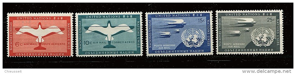 Nations Unies - New York**  P.A. N° 1 à 4 - Série Courante - Poste Aérienne