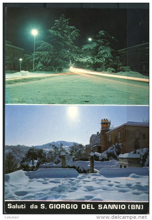 SAN GIORGIO DEL SANNIO (BN) - Saluti - Nevicata Del 1985 - Cartolina Non Viaggiata Come Da Scansione - Benevento