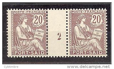 Port Saïd:  Yvert A 28**;type "Mouchon";  Millésime 2; Voir Le Scan - Unused Stamps