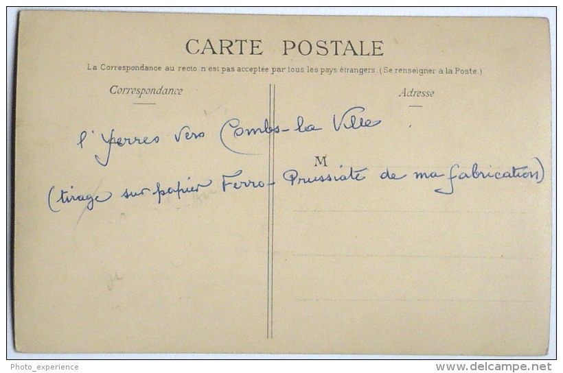CPA Carte Photo Cyanotype Rivière YERRES 1910 COMBS LA VILLE Seine & Marne - Combs La Ville