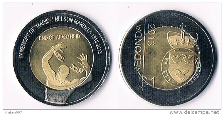 Redonda  1 Dollar  2013-N.Mandela - Bimetal - Altri – America