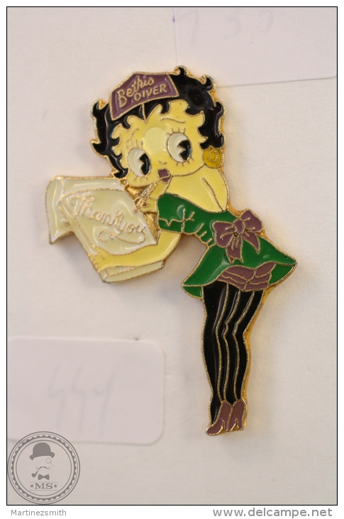 Betty Boop Waitress Bethis Oliver Advertising 1988 KFS/ FS  Corner - Pin Badge #PLS - Cómics