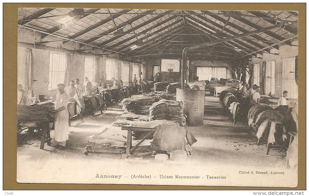 Annonay -- (Ardêche) -- Usines Mayssonnier - Tanneries - écrite 1918 - TANNEUR - TANNERIE - Annonay