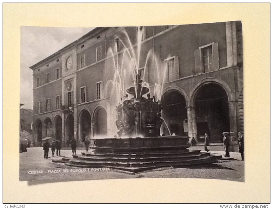 CESENA PIAZZA DEL POPOLO E FONTANA VIAGGIATA DEL 1955-Q-- - Cesena