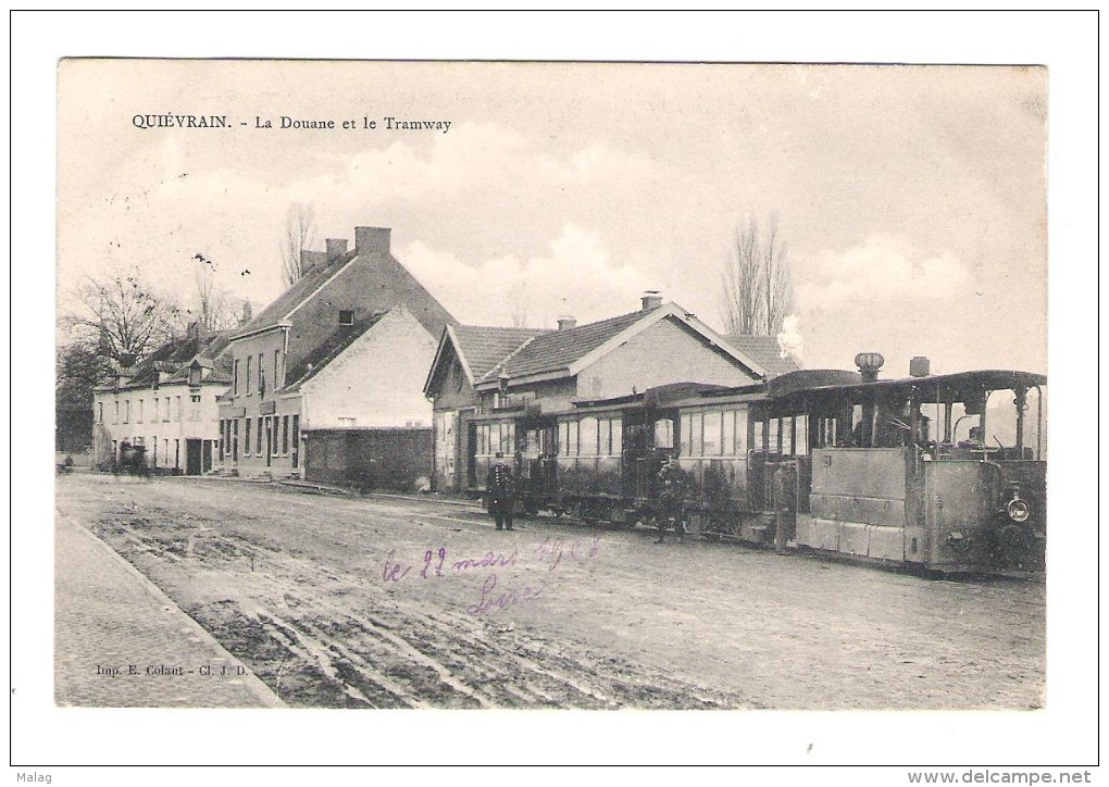 Quiévrain  La Douane Et Le Tramway - Quiévrain