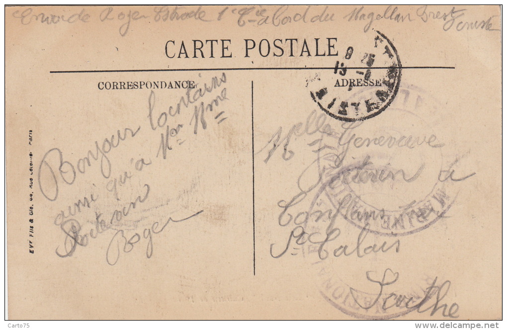 CPA  BATEAUX / MARINE DE GUERRE / CUIRASSE / " DEMOCRATIE "  / LL 69 - Guerra