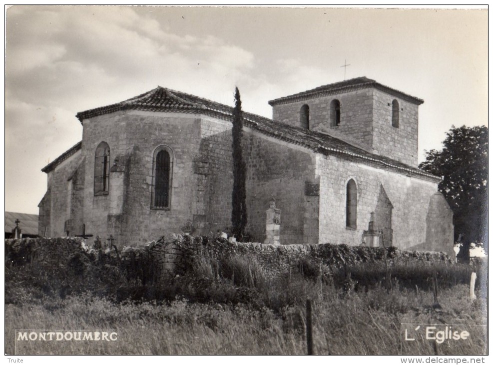 MONTDOUMERC L'EGLISE CARTE PHOTO TOP RARE - Autres & Non Classés