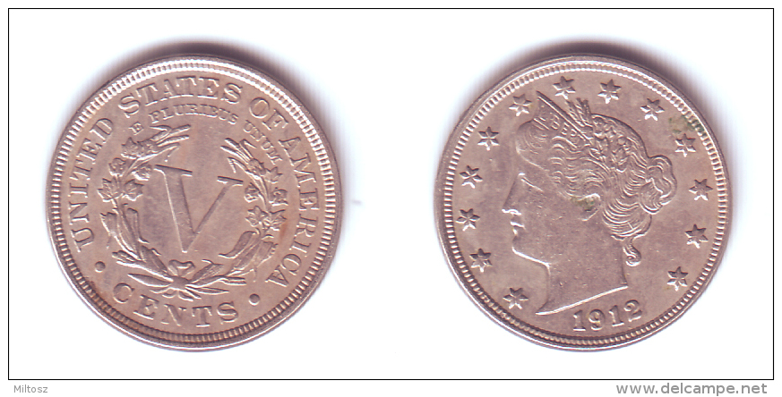 U.S.A. 5 Cents 1912 - 1883-1913: Liberty