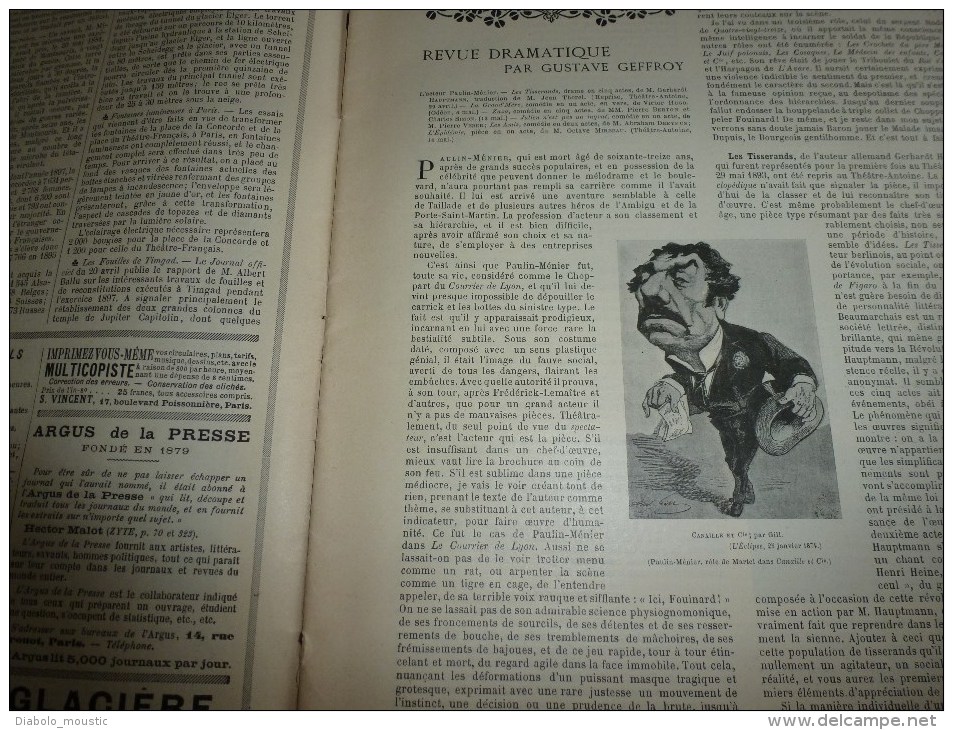1898  La Céramique Berbère;  Les Fouilles De ROME; La Revue Dramatique.... - Magazines - Before 1900