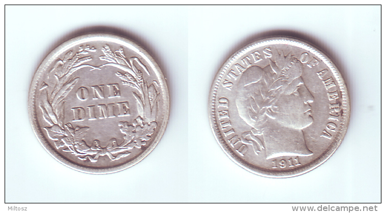 U.S.A. 10 Cents 1911 - 1892-1916: Barber
