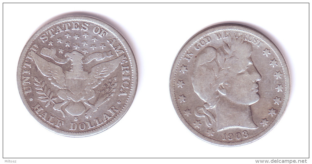 U.S.A. 1/2 Dollar 1903 S - 1892-1915: Barber