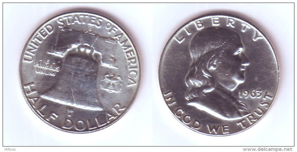 U.S.A. 1/2 Dollar 1963 D - 1948-1963: Franklin