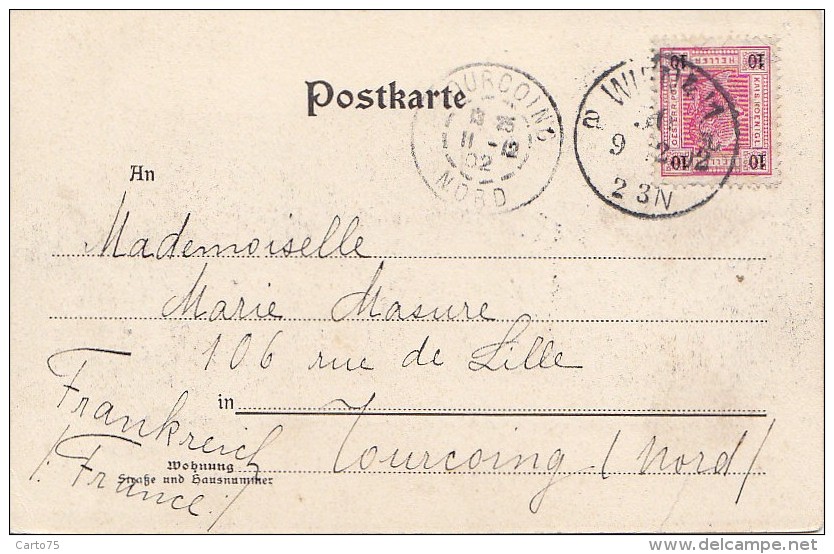Autriche - Wien - Rathhaus / Précurseur Postal Mark 1902 Wien Tourcoing - Other & Unclassified