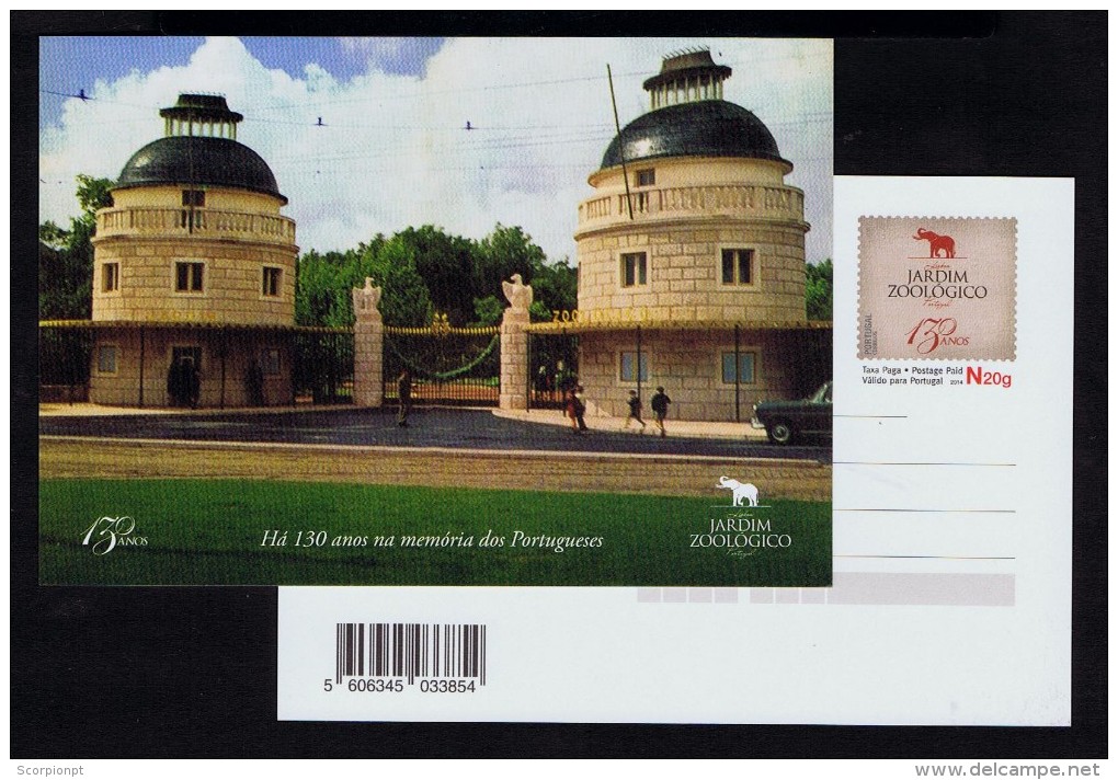 130 Years ZOO Lisboa 2014 Postal Stationery Faune Fauna Animals Animales Birds Oiseaux Reptiles Portugal Sp3036 - Autres & Non Classés