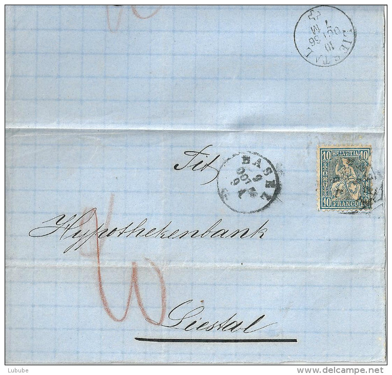 Faltbrief  Basel - Liestal           1866 - Brieven En Documenten