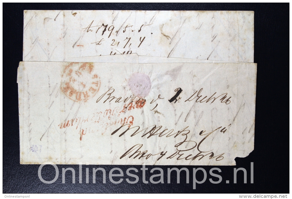 Nederland, 1846 Bradford UK Naar Amsterdam, Stempel Engeland Over Rotterdam, Fragiel - ...-1852 Voorlopers