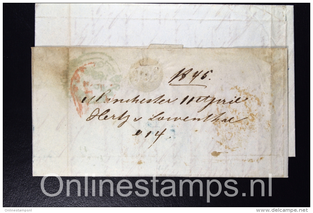 Great Brittain 1845 Complete Letter London   To Amsterdam The Netherlands,  Cancel Engeland Franco - Marcophilie