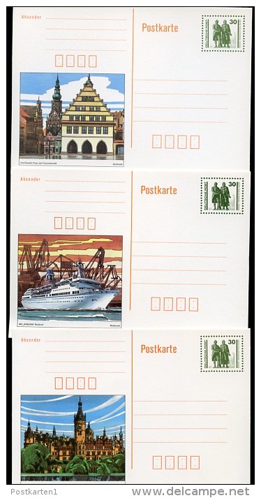 DDR P109 01-03 Bild-Postkarten ** 1990  Kat. 6,00 € - Cartes Postales - Neuves