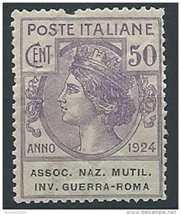 1924 REGNO PARASTATALI 50 CENT INV. GUERRA ROMA MNH ** - ED418 - Franchise