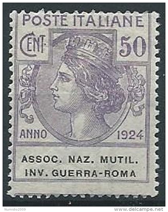 1924 REGNO PARASTATALI 50 CENT INV. GUERRA ROMA MNH ** - ED420 - Franchise