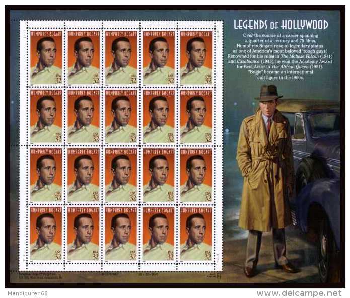 USA 1997 Humphrey Bogart Sheet  $6.40 USED NOT CANCELL SC 3152sp YV BF-2609 MI SH2872 SG MS3347 - Sheets