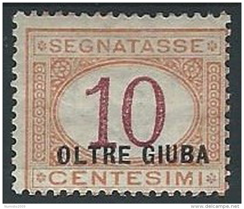 1925 OLTRE GIUBA SEGNATASSE 10 CENT MH * - ED409 - Oltre Giuba