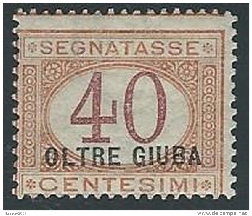 1925 OLTRE GIUBA SEGNATASSE 40 CENT MH * - ED409 - Oltre Giuba
