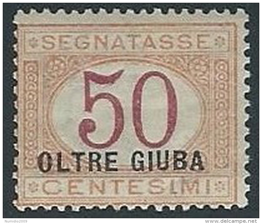 1925 OLTRE GIUBA SEGNATASSE 50 CENT MH * - ED416 - Oltre Giuba