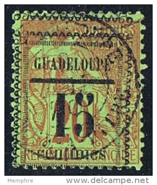 GUADELOUPE  Alphée Dubois  20 C Surchargé 15 Centimes  Yv 8 - Gebraucht