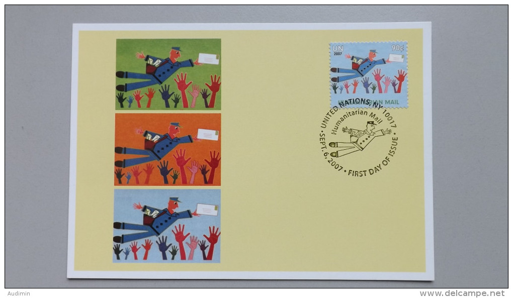 UNO-New York 1074 Sc 980 Maximumkarte MK/MC, ESST, Humanitäre Postsendungen - Cartes-maximum