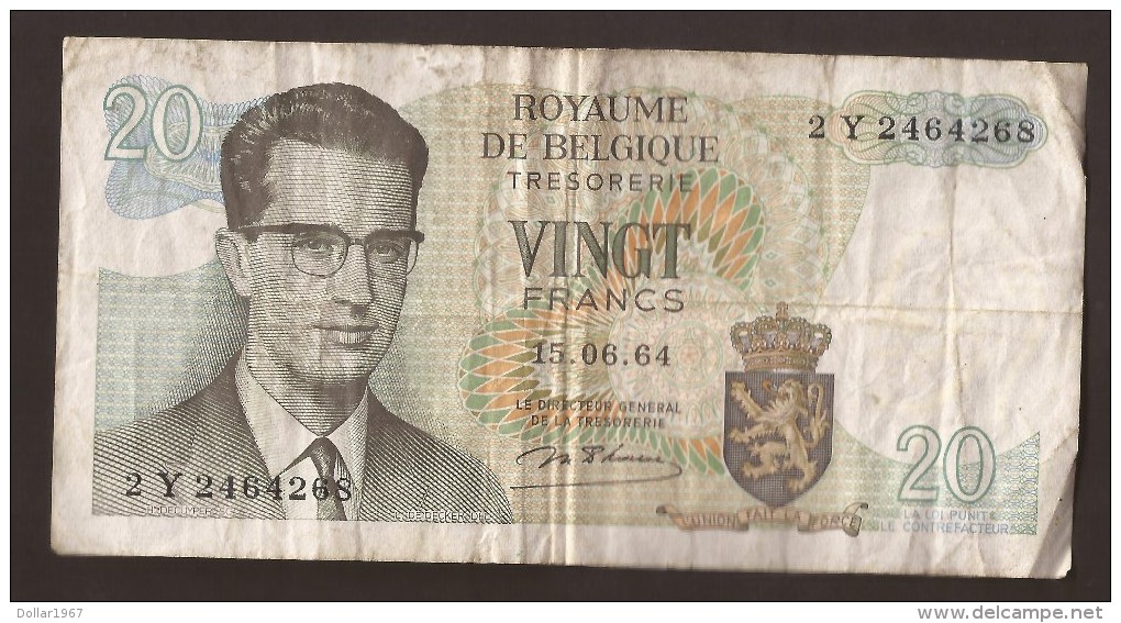 België Belgique Belgium 15 06 1964 20 Francs Atomium Baudouin. 2 Y 2464268 - 20 Franchi