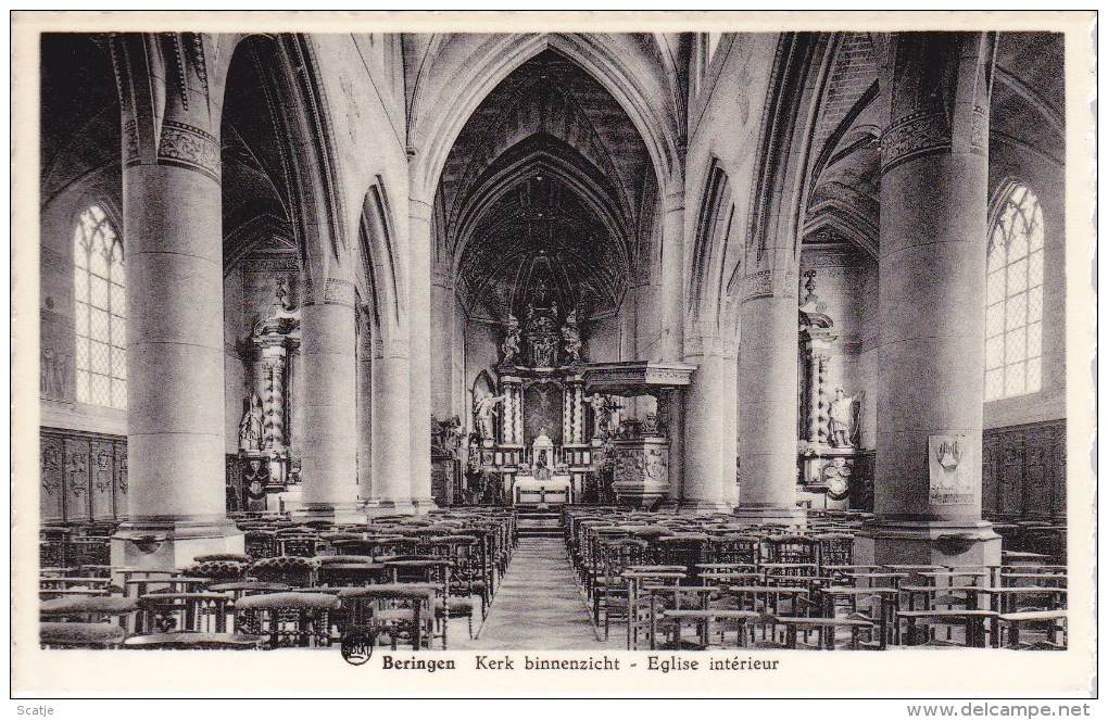 Beringen   Kerk   Binnenzicht   (uit Plakboek) - Beringen