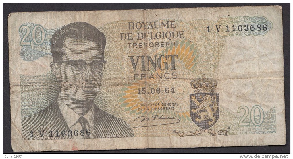 België Belgique Belgium 15 06 1964 20 Francs Atomium Baudouin. 2 Z 1 V 1163686 - 20 Franchi