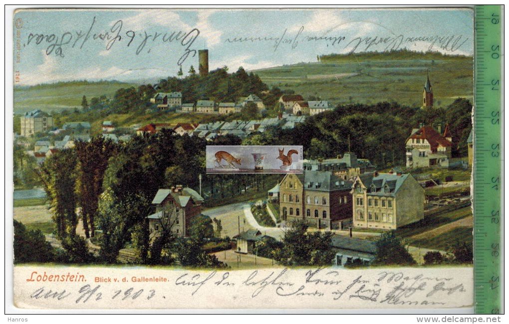 Lobenstein. Blick V.d. Gallenleite -1903 -Verlag: Louis Glaser, Dresden 1761,   Postkarte Mit Frankatur, Mit Stempel - Lobenstein
