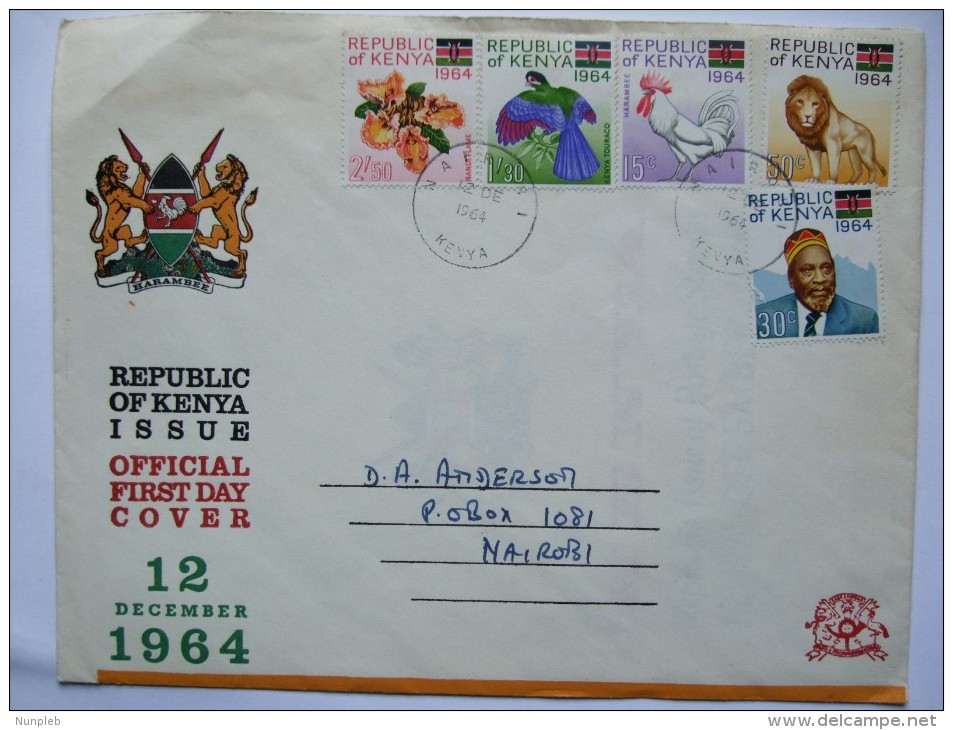 KENYA REPUBLIC 1964 FIRST DAY COVER - Kenya (1963-...)
