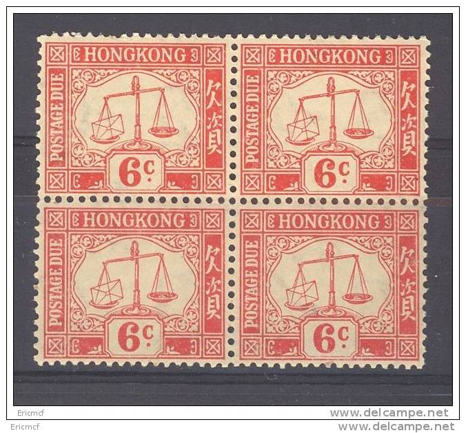 Hong Kong 1938 6c Postage Due Block Of 4 MNH(**) - Impuestos