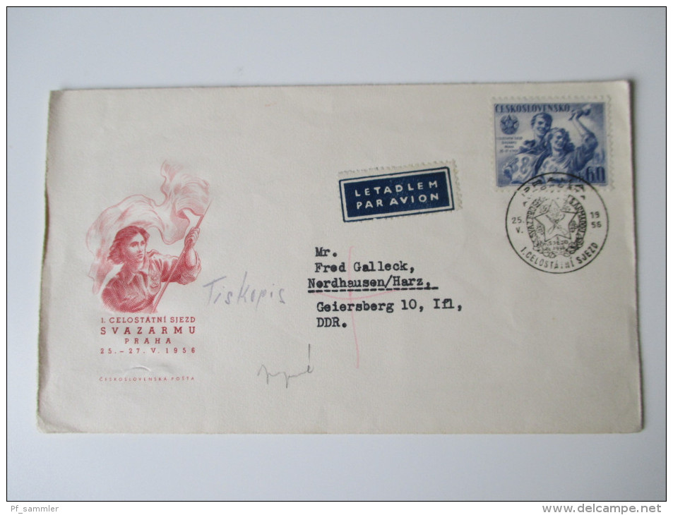 1956 Luftpost In Die DDR Zensurstempel?? Sonderstempel - Lettres & Documents