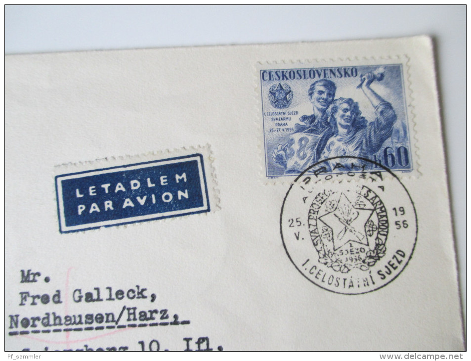 1956 Luftpost In Die DDR Zensurstempel?? Sonderstempel - Lettres & Documents