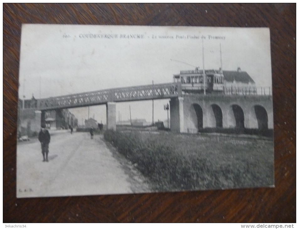 CPA Coudekerque Branche. Le Nouveau Pont Viaduc Du Tramway.Tramway Pub Chocolat Menier - Coudekerque Branche