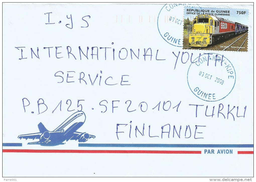 Guinee Guinea 2000 Conakry Kipe Train New Zealand 750 FG Cover - Guinee (1958-...)