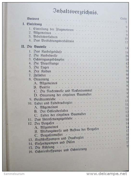 Luftfahrt-Lehrbücherei "Der Flugmotor Teil 1: Bauteile Und Baumuster" (Band 7) Von 1940 - Técnico